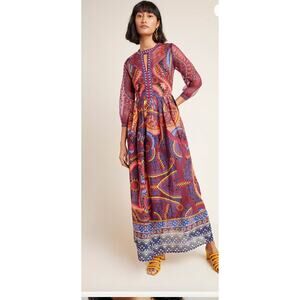 Anthropologie Maren Embroidered Maxi Dress Size 16W NWT